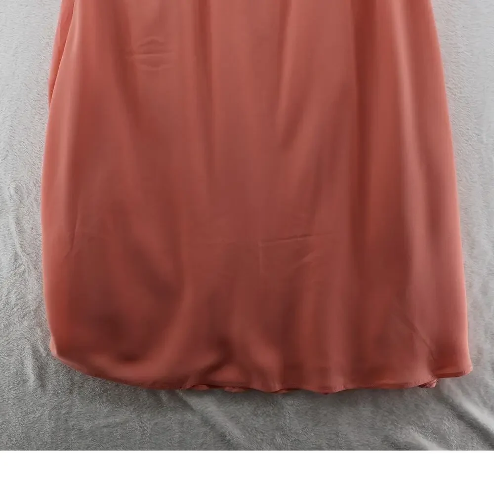 Abercrombie & Fitch Halter Mini Dress Pink Chiffon Open Back XLT Soft Girl